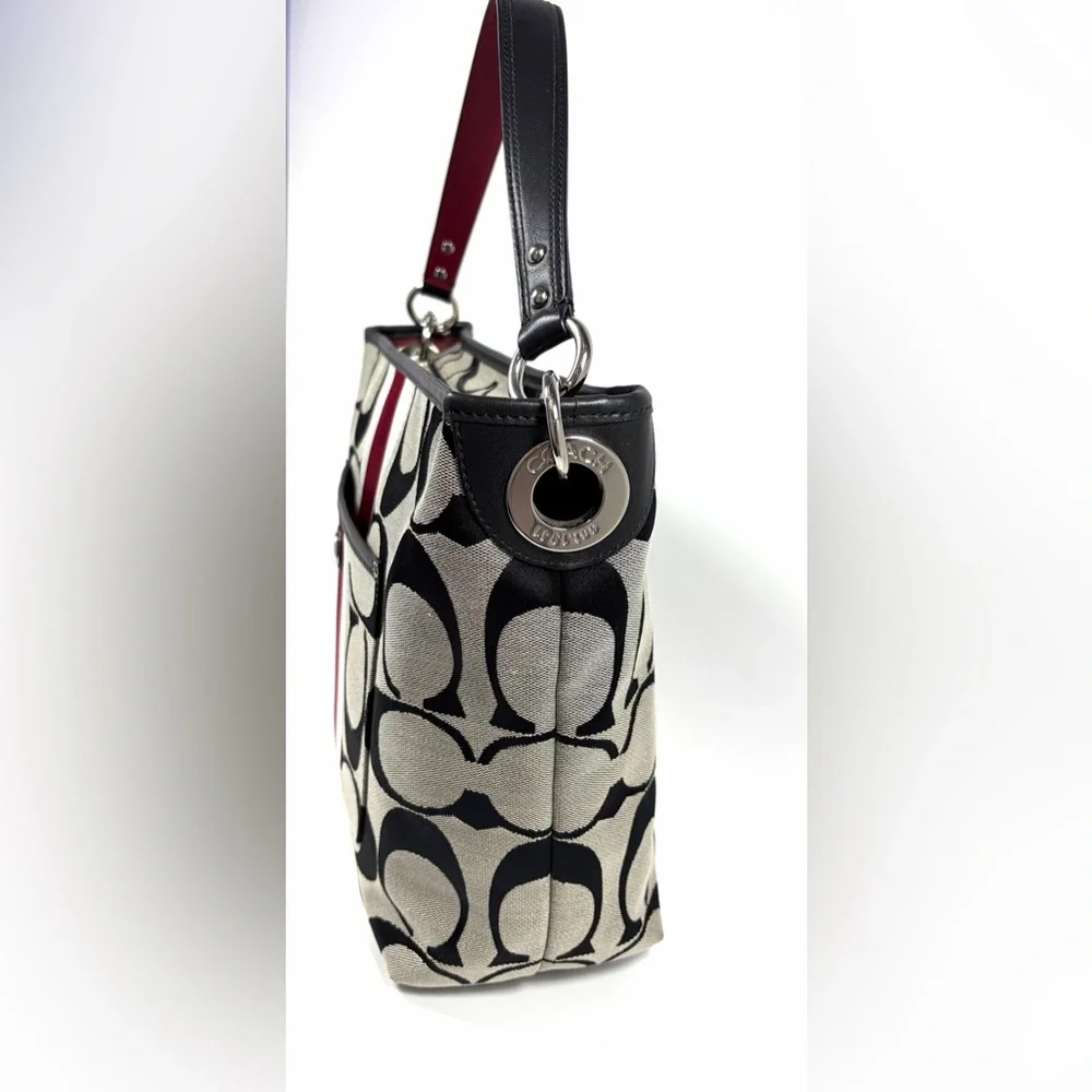 Coach OP Art Stripe Hobo/Shoulder Bag  Excellent Preowned - Picture 3 of 10